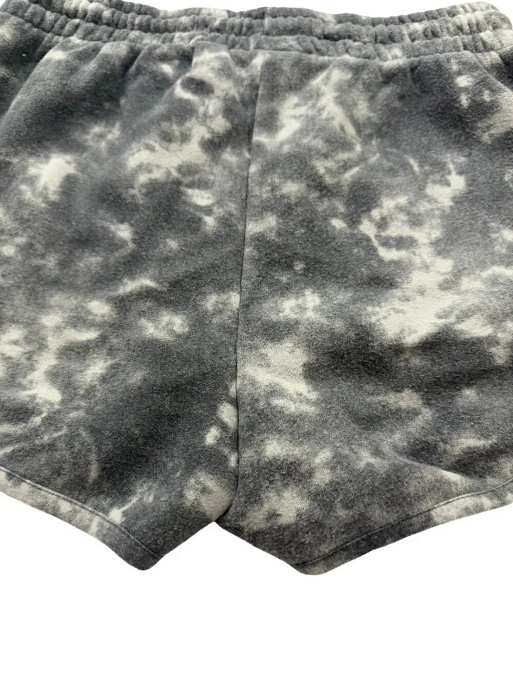 ACDC Charcoal Tie Dye Fleece Sweat Shorts Rock Graphic Drawstring Medium Women's